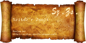 Szitár Zsolt névjegykártya